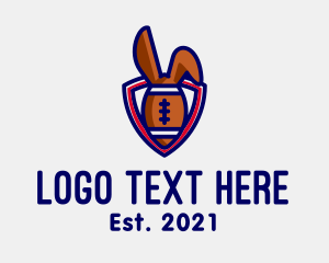 Rugby - Football Bunny Shield logo design