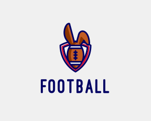 Football Bunny Shield logo design