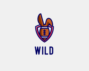 Ball - Football Bunny Shield logo design