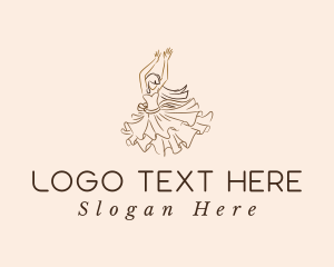 Marriage - Elegant Dancing Woman logo design