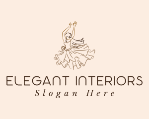 Elegant Dancing Woman logo design