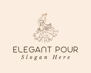 Elegant Dancing Woman logo design