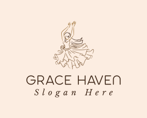 Elegant Dancing Woman logo design