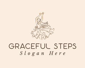 Elegant Dancing Woman logo design