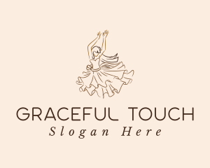 Elegant Dancing Woman logo design