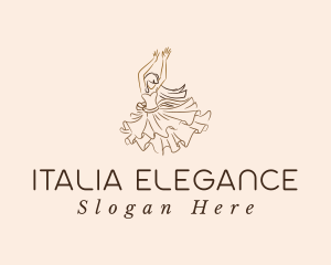 Elegant Dancing Woman logo design