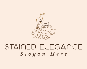 Elegant Dancing Woman logo design