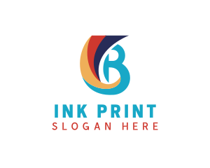 Print - Printing Ink Letter B logo design