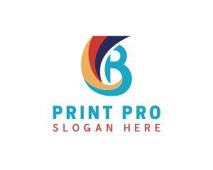 Printer - Printing Ink Letter B logo design