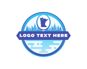 Idaho - Minnesota State Map logo design