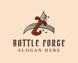 Fight - Broken Pirate Sword logo design