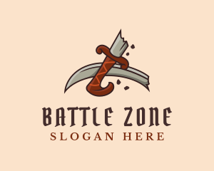 Fighting - Broken Pirate Sword logo design