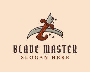 Broken Pirate Sword logo design