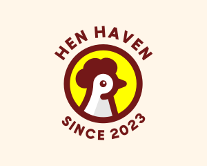 Hen - Chicken Rooster Badge logo design