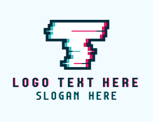 Letter T - Cyber Glitch Letter T logo design