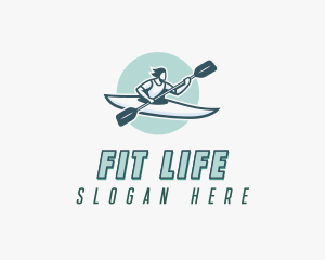 Kayak Paddle Fitness logo design