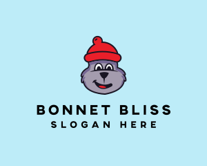 Bonnet - Cartoon Winter Bear logo design