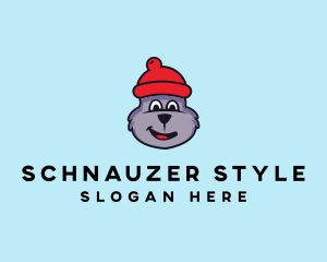 Schnauzer - Cartoon Winter Bear logo design