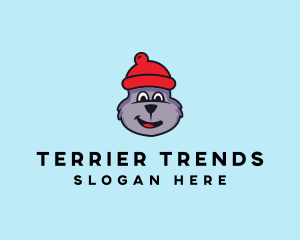 Terrier - Cartoon Winter Bear logo design