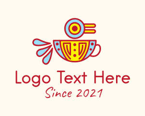 Artisanal - Aztec Bird Coffee Cup logo design