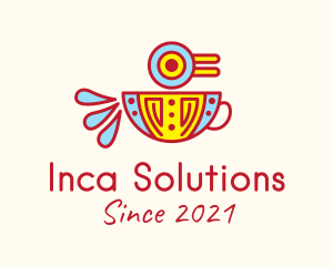 Inca - Aztec Bird Coffee Cup logo design