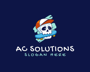 Skater Skull Cap logo design