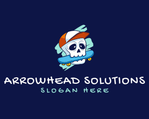 Skater Skull Cap logo design