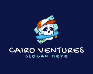 Skater Skull Cap logo design