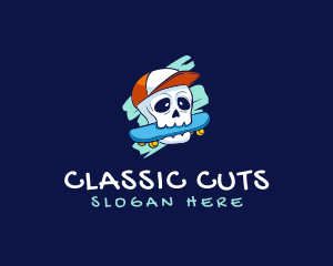 Skater Skull Cap logo design