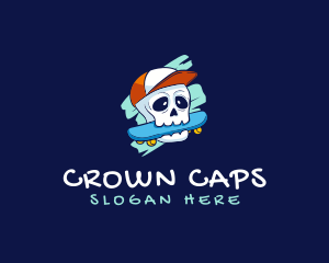 Skater Skull Cap logo design