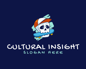 Skater Skull Cap logo design