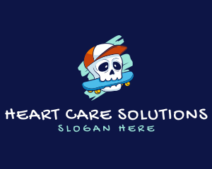 Skater Skull Cap logo design