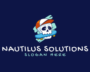 Skater Skull Cap logo design