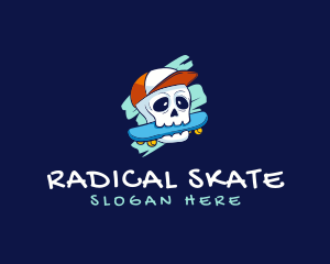 Skateboard - Skater Skull Cap logo design