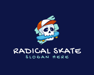 Skater Skull Cap logo design