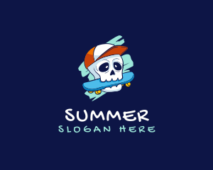 Skater Skull Cap logo design