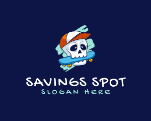 Skater Skull Cap logo design