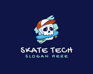 Kickflip - Skater Skull Cap logo design