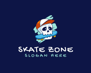 Skate - Skater Skull Cap logo design