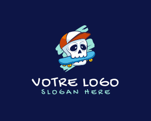 Pop Culture - Skater Skull Cap logo design