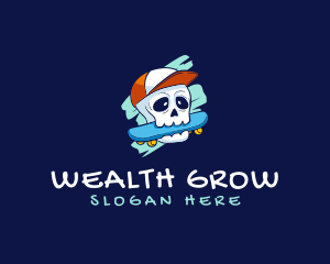 Skater Skull Cap logo design