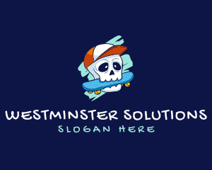 Skater Skull Cap logo design