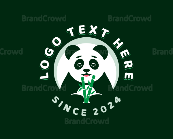 Panda Bear Bamboo Logo