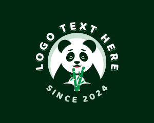 Animal - Panda Bear Bamboo logo design