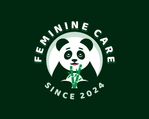 Panda Bear Bamboo Logo