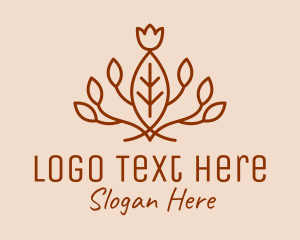Garden - Brown Leaf Herb Garden logo design
