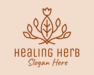 Brown Leaf Herb Garden logo design