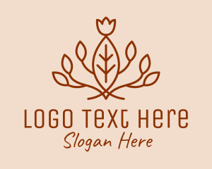 Leaf - Brown Leaf Herb Garden logo design