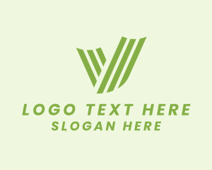 Strikethrough - Lines Letter V logo design