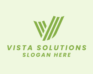 Lines Letter V logo design